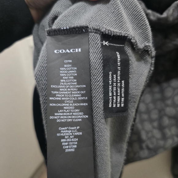 Coach Signature Monogram Rexy Hoodie in Charcoal Gray - Picture 9 of 13